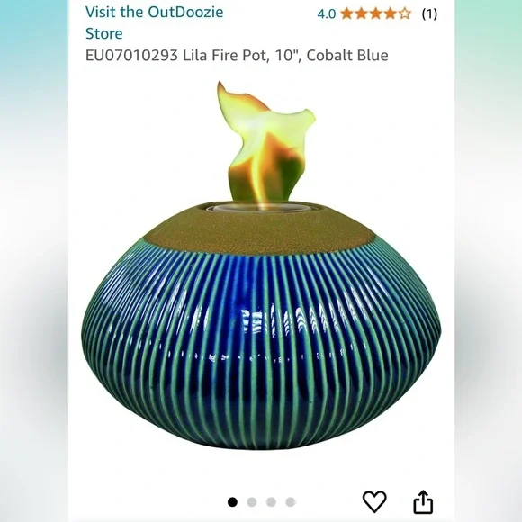 Outdoozie outdoor ‘cobalt’ tabletop Firepot for patio EUC - Picture 2 of 11